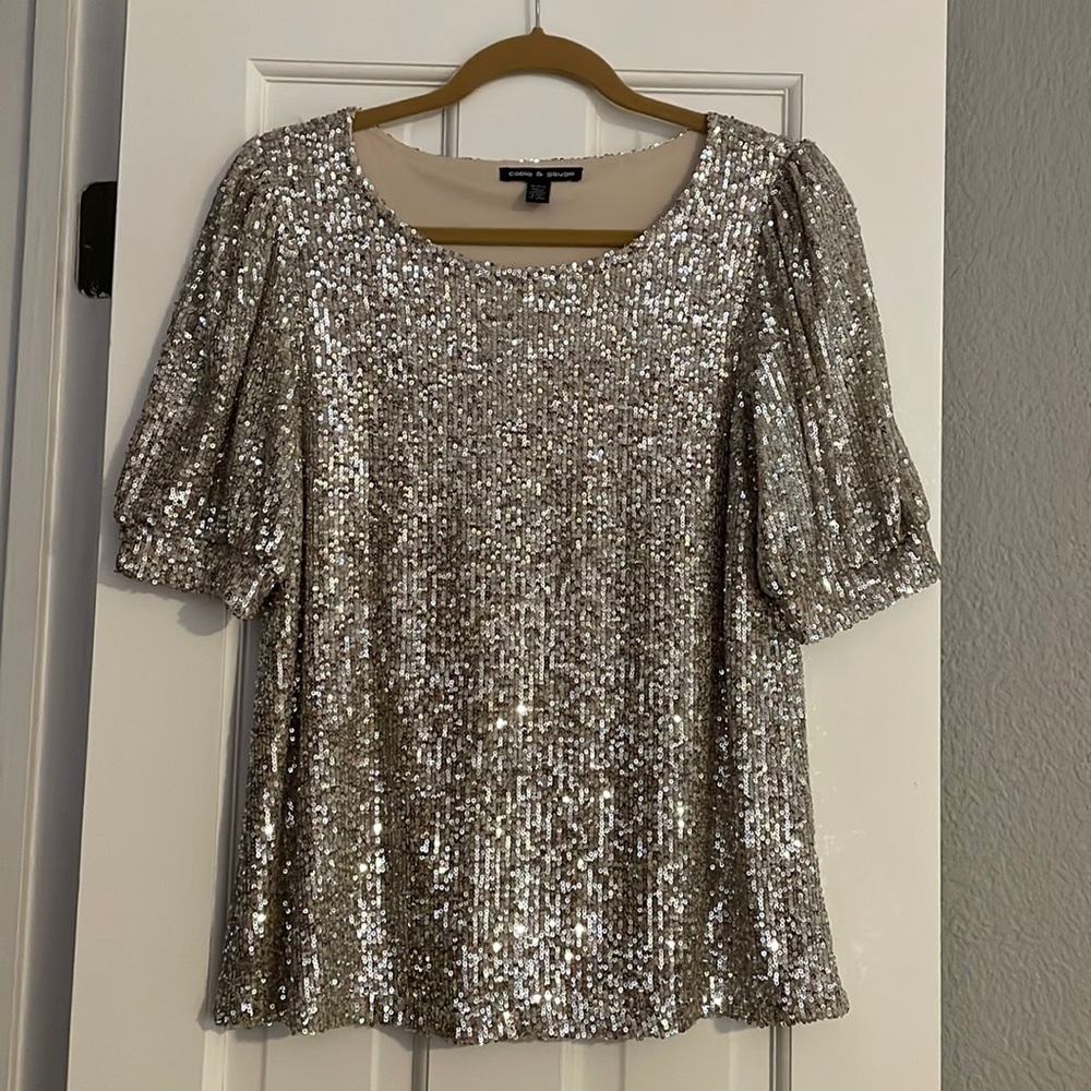 Cable & Gauge Sequin Top